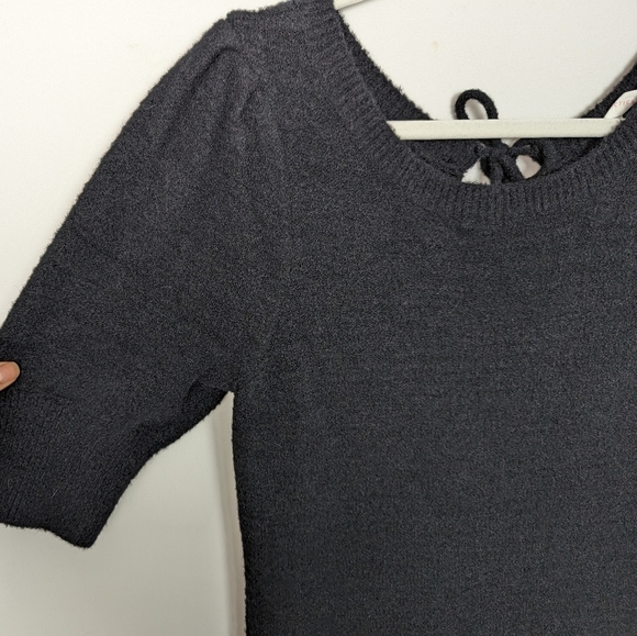 Anthropologie Daily Practice sz L Fuzzy Textured Sweater Dress Open Back Stretch - Picture 8 of 15